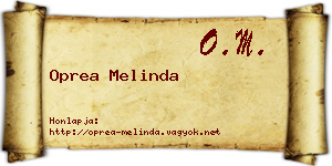 Oprea Melinda névjegykártya